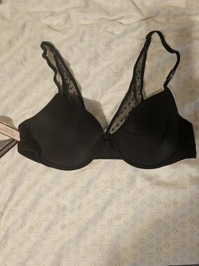 🆕️VICTORIA'S SECRET Sheer Heritage Dot Push-Up Bra Black